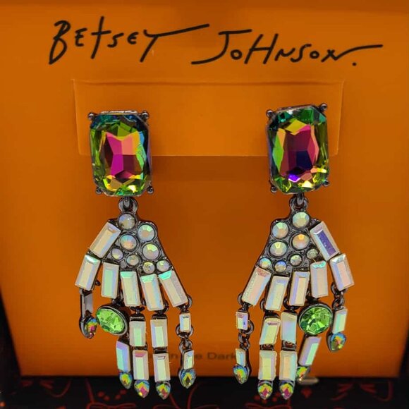 Betsey Johnson Skelton Hand Earrings HALLOWEEN  NWT!  NEW! - Picture 1 of 4